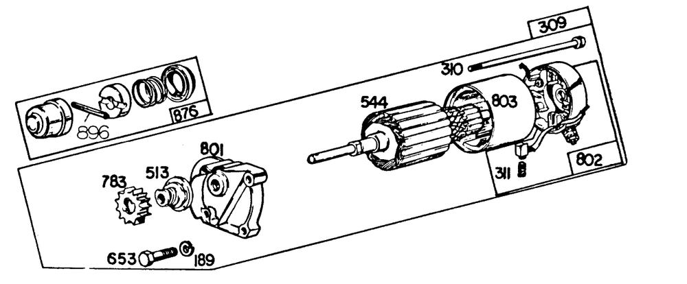 Electric Starter And Chart Diagram and Parts List for 421437-0021-XX  Briggs and Stratton Engine